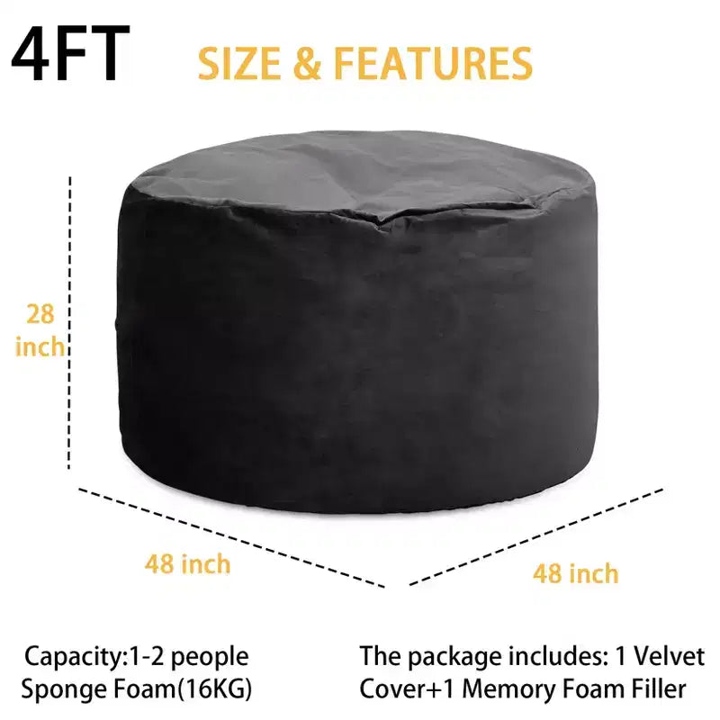 Grands poufs pour adultes/adolescents avec rembourrage en mousse déchiquetée