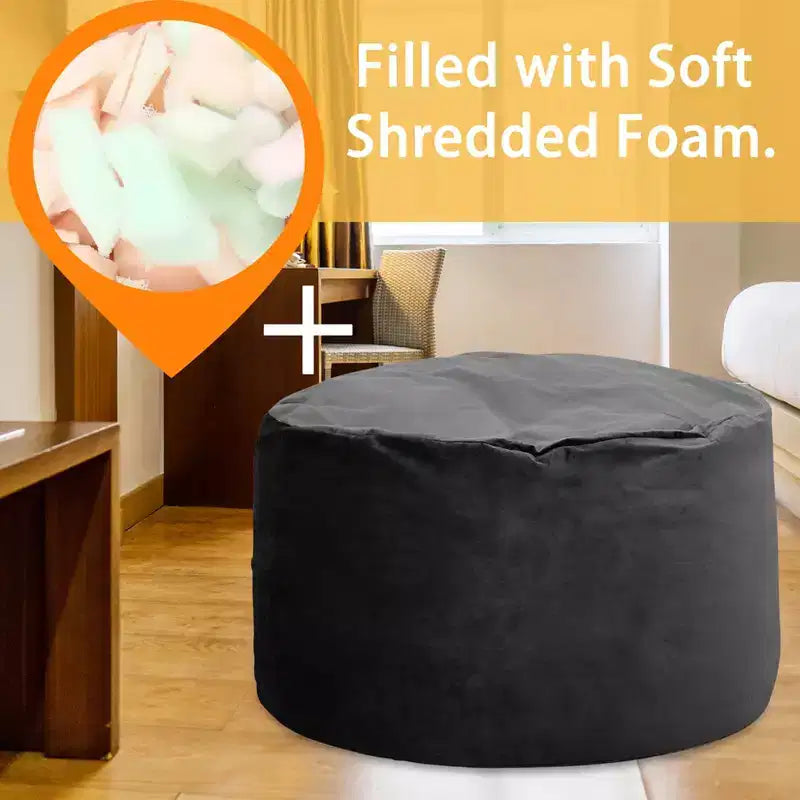 Grands poufs pour adultes/adolescents avec rembourrage en mousse déchiquetée