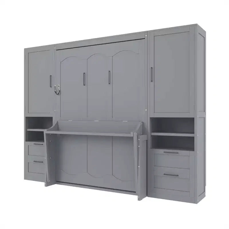 Lit escamotable mural complet avec armoire, Lit armoire escamotable pleine grandeur