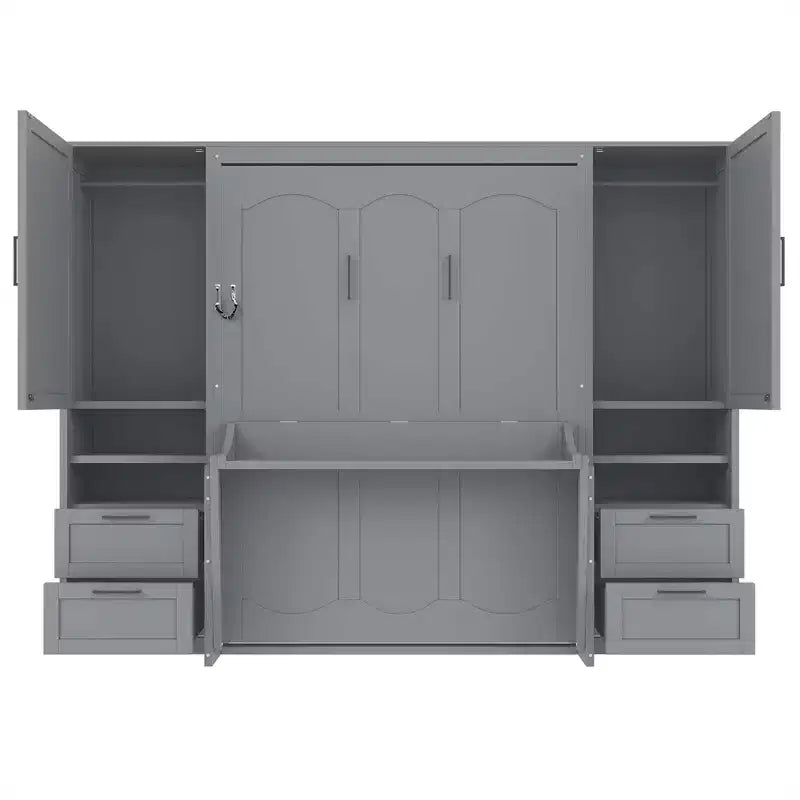 Lit escamotable mural complet avec armoire, Lit armoire escamotable pleine grandeur