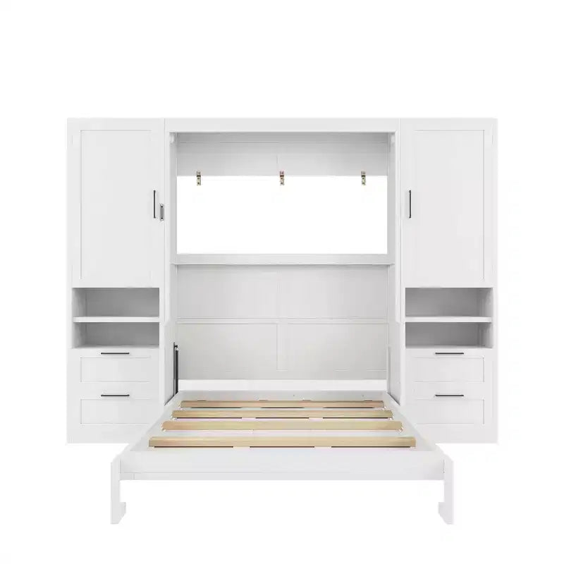 Lit escamotable mural complet avec armoire, Lit armoire escamotable pleine grandeur