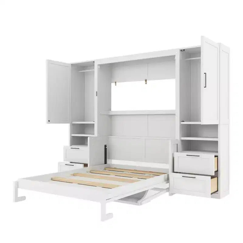 Lit escamotable mural complet avec armoire, Lit armoire escamotable pleine grandeur