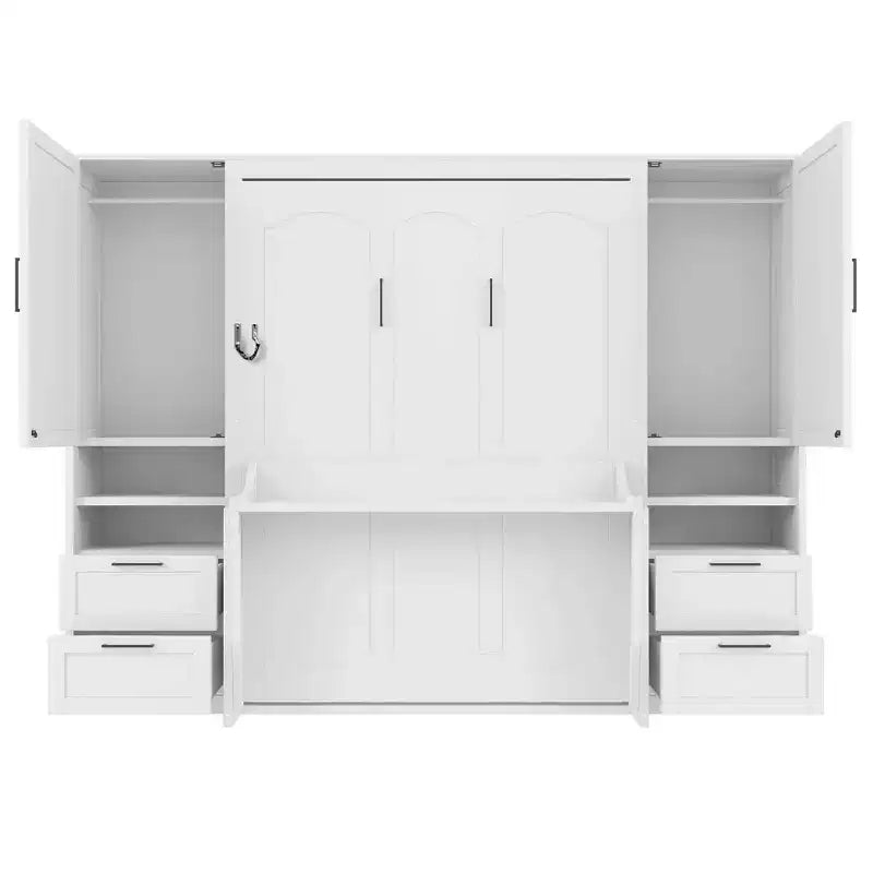 Lit escamotable mural complet avec armoire, Lit armoire escamotable pleine grandeur