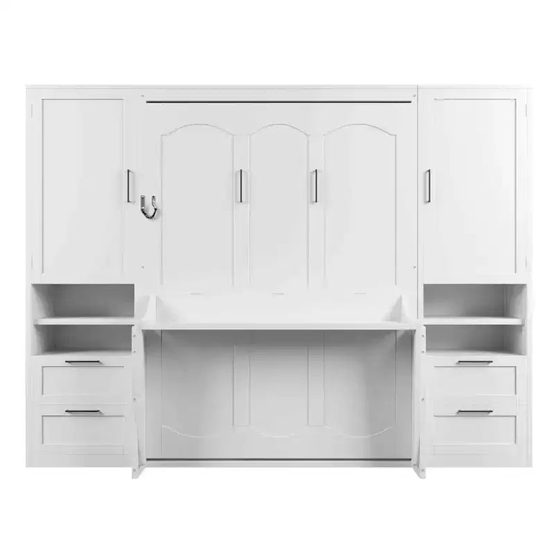 Lit escamotable mural complet avec armoire, Lit armoire escamotable pleine grandeur