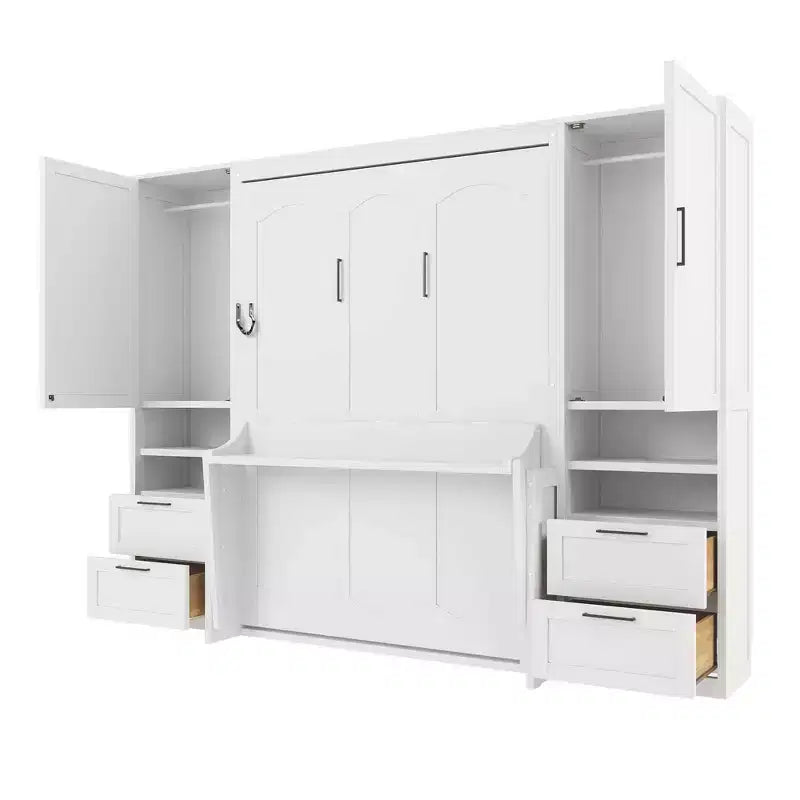 Lit escamotable mural complet avec armoire, Lit armoire escamotable pleine grandeur
