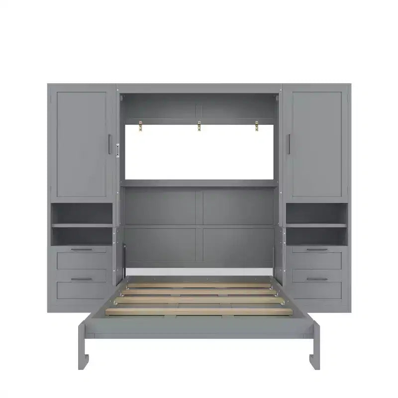 Lit escamotable mural complet avec armoire, Lit armoire escamotable pleine grandeur