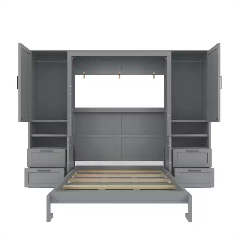 Lit escamotable mural complet avec armoire, Lit armoire escamotable pleine grandeur