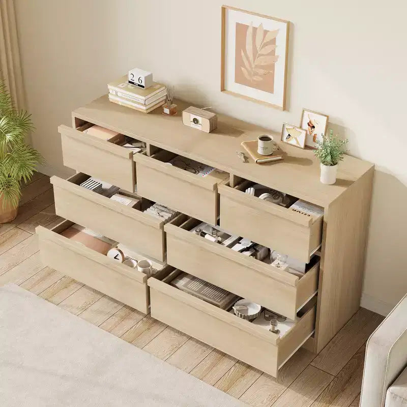 Commode, buffet en bois durable avec tiroirs, plateau spacieux