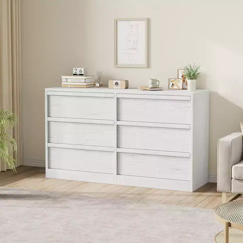 Commode, buffet en bois durable avec tiroirs, plateau spacieux