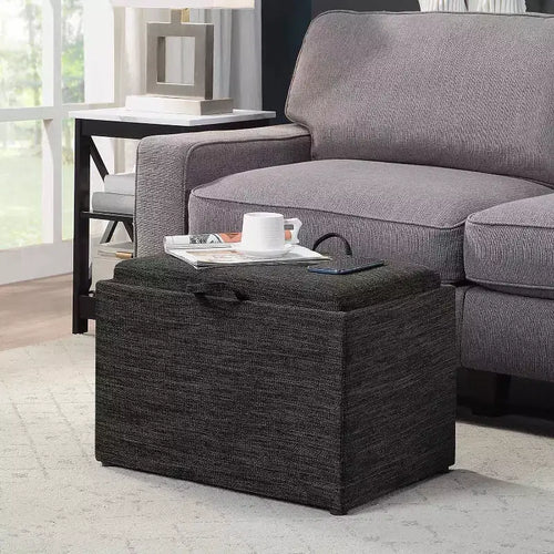 HomeStock Comfort Accent Storage Ottoman with Reversible Tray