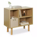 Home Zone Living Stackable Storage Cube End Table with Customizable Door and Shelf Options