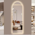 GDFStudio Astra Modern 65H Arched LED Full Length Mirror with Adjustable Light Modes