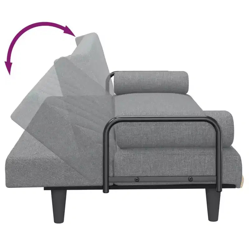 Canapé convertible avec accoudoirs Canapé inclinable Causeuse Tissu