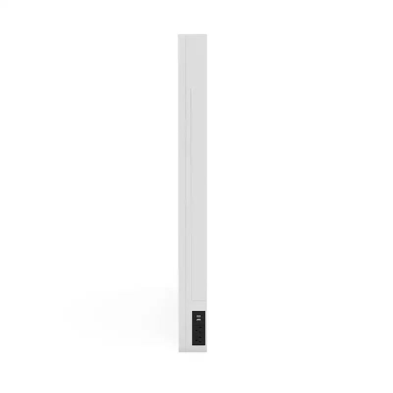Miroir contemporain avec éclairage LED et prise USB, blanc lumineux