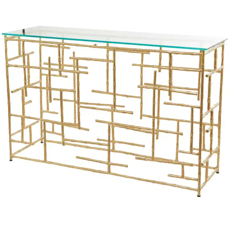 Console en aluminium contemporaine dorée