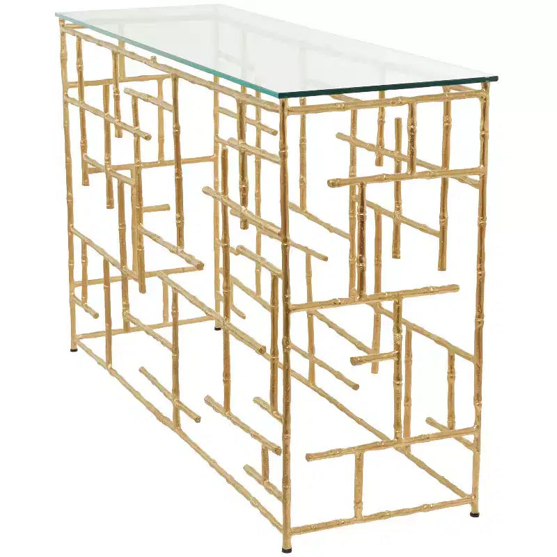 Console en aluminium contemporaine dorée
