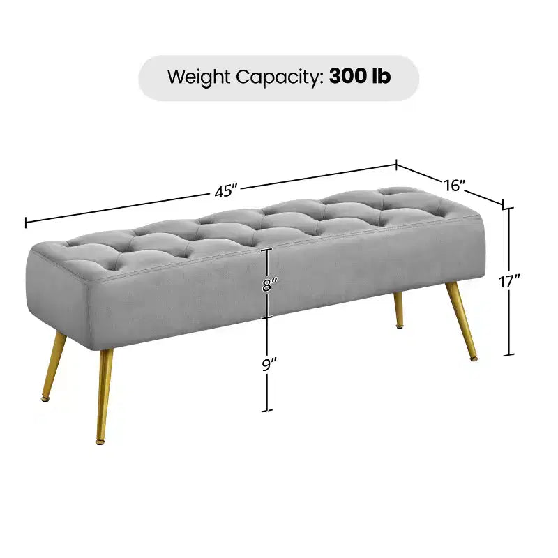 Banc Ottoman Rembourré Moderne Capitonnage Boutonné