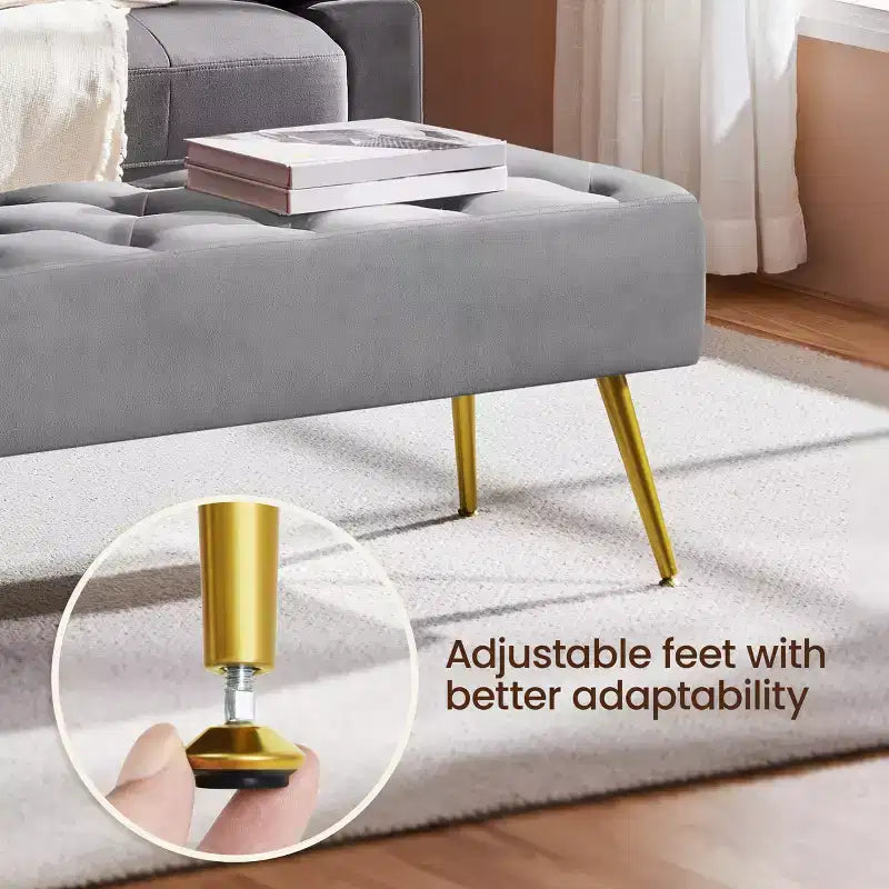 Banc Ottoman Rembourré Moderne Capitonnage Boutonné