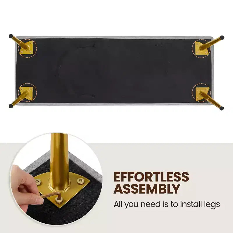 Banc Ottoman Rembourré Moderne Capitonnage Boutonné