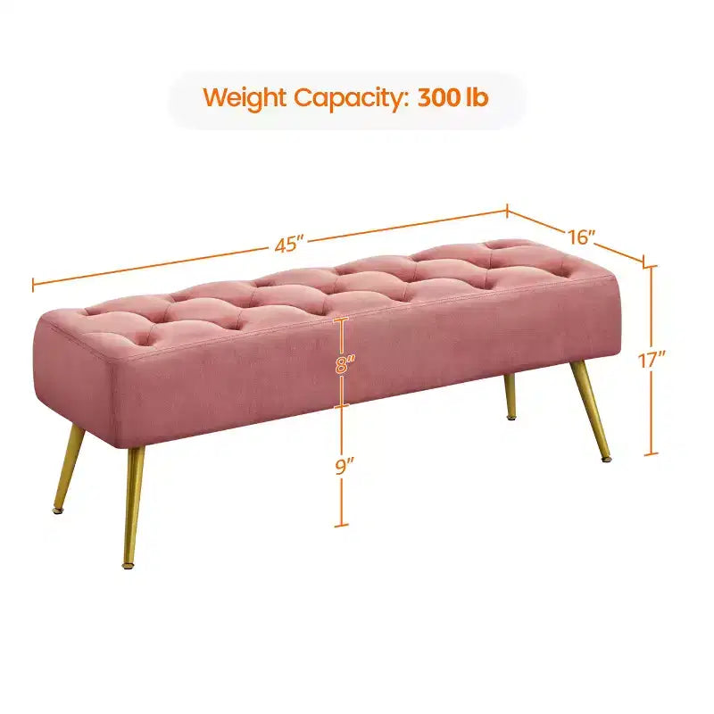 Banc Ottoman Rembourré Moderne Capitonnage Boutonné