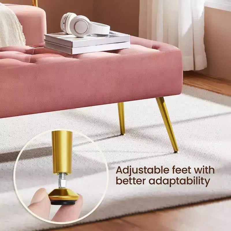 Banc Ottoman Rembourré Moderne Capitonnage Boutonné