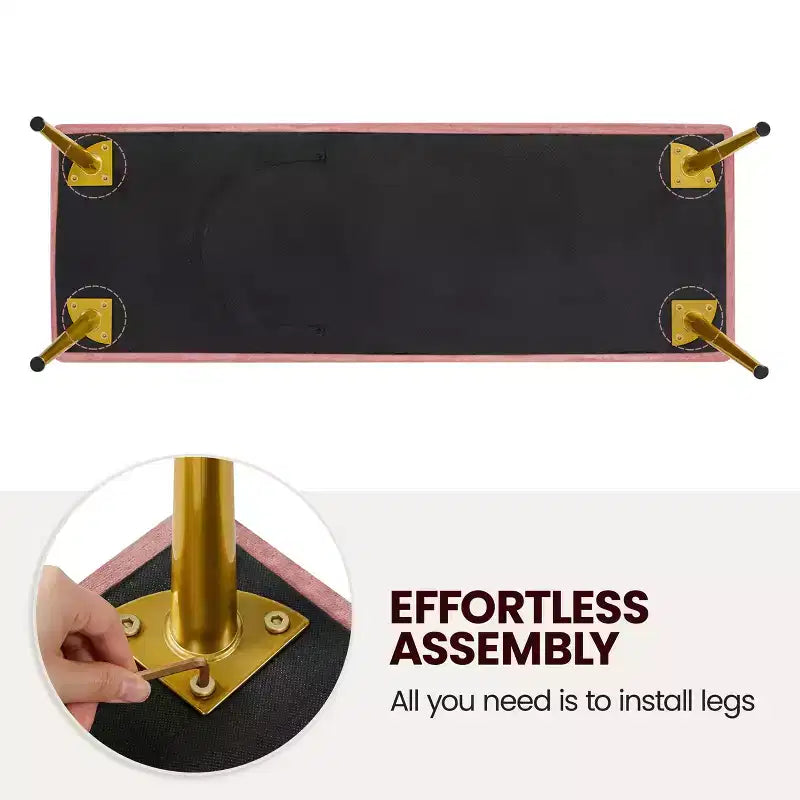 Banc Ottoman Rembourré Moderne Capitonnage Boutonné