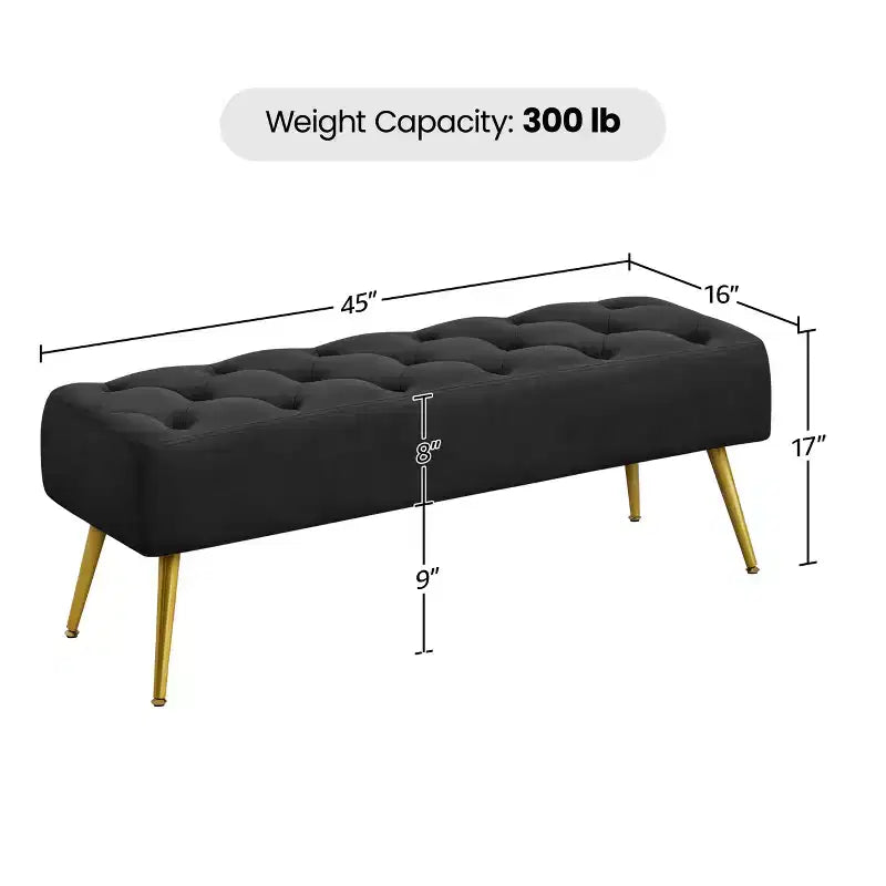 Banc Ottoman Rembourré Moderne Capitonnage Boutonné