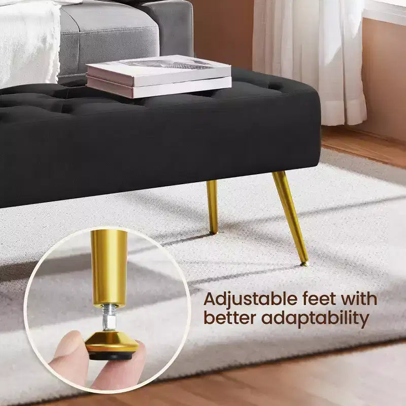 Banc Ottoman Rembourré Moderne Capitonnage Boutonné