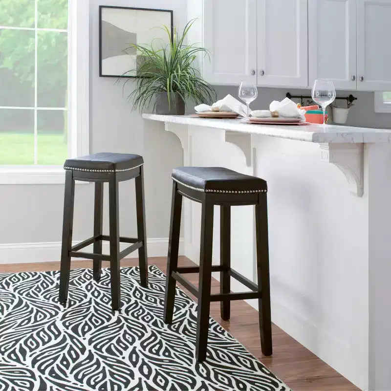 Tabourets de bar sans accoudoirs, sans dossier, repose-pieds