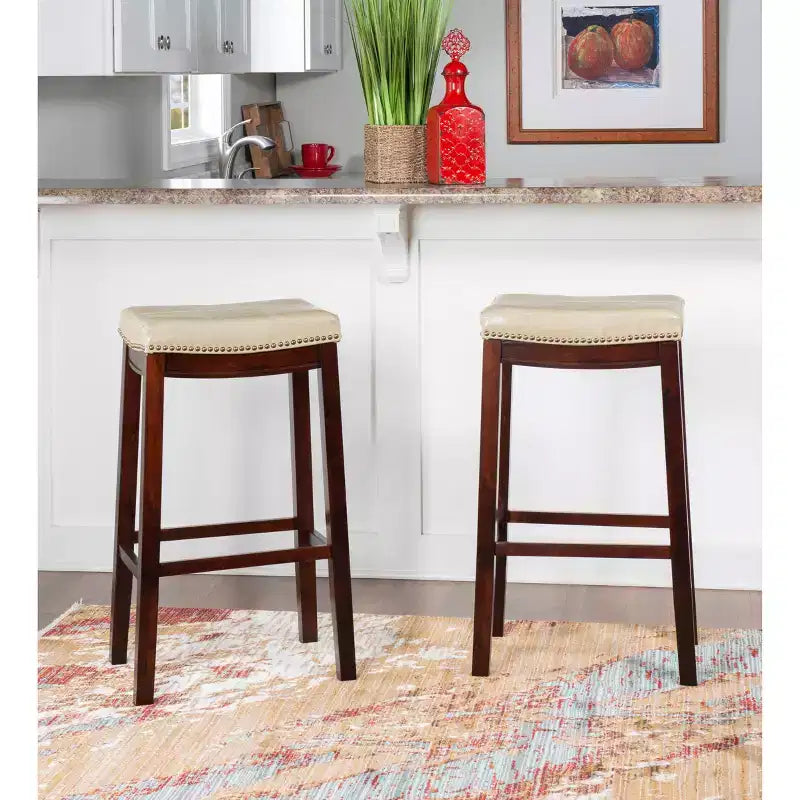 Tabourets de bar sans accoudoirs, sans dossier, repose-pieds