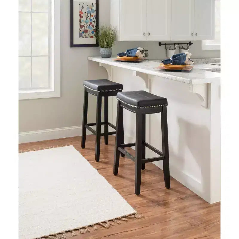 Tabourets de bar sans accoudoirs, sans dossier, repose-pieds