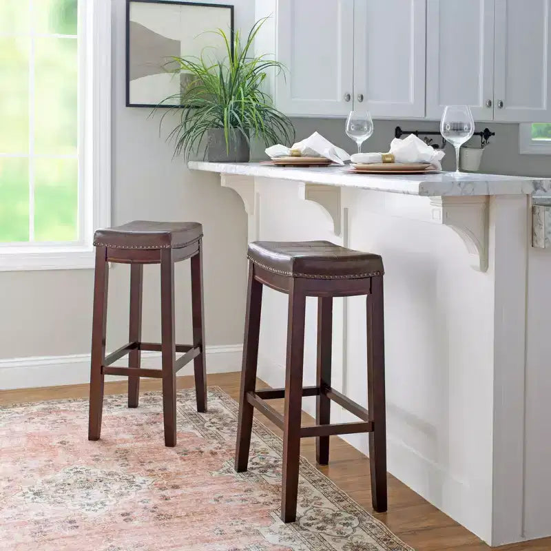 Tabourets de bar sans accoudoirs, sans dossier, repose-pieds