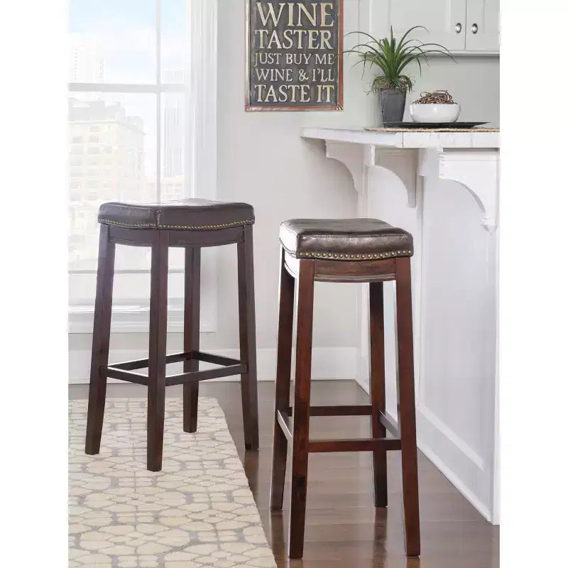 Tabourets de bar sans accoudoirs, sans dossier, repose-pieds